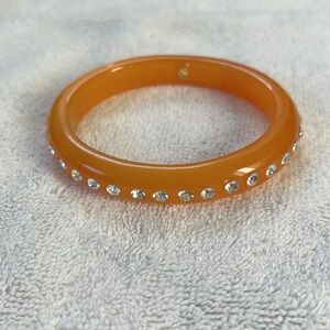 Vintage Kenneth Jay Lane bangle bracelet - tortoise gold resin